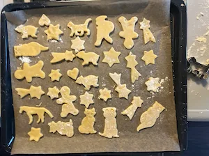 Plätzchen auf dem Backblech
