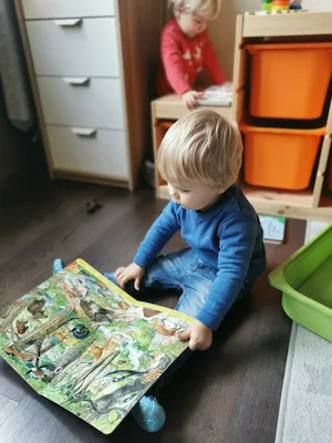 Kind mit Bilderbuch